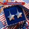 4E's Novelty 4th of July Earrings for Women Patriotic Red White and Blue Crystal Dangle Drop, Zinc Alloy Star Earrings